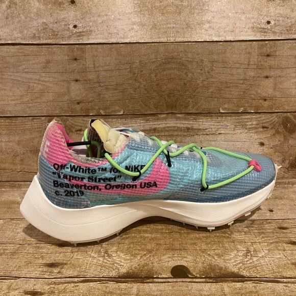 NEW NIKE x OFF-WHITE WS VAPOR STREET POLARIZED BLUE CD8178-400 SZ M9/W10.5 - Picture 6 of 8